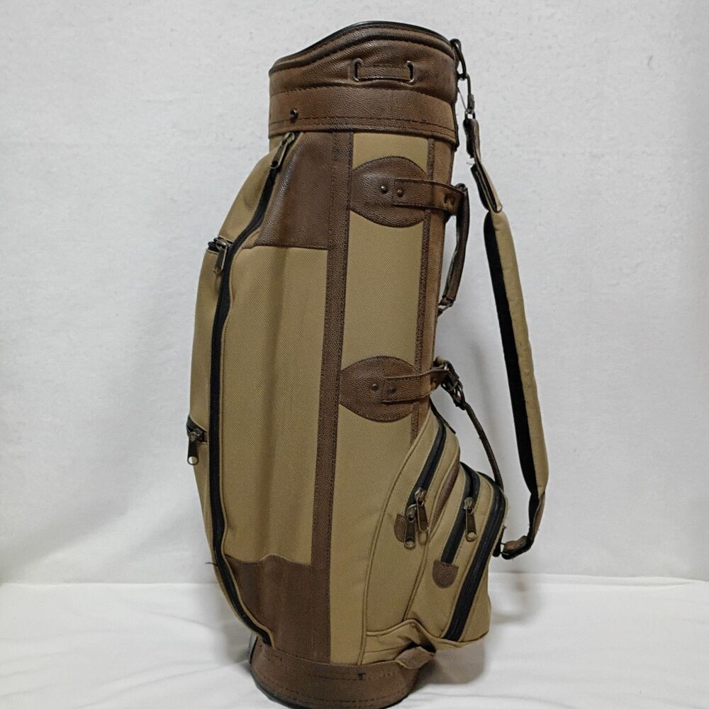 Vintage Ron Miller Pro Model Brown Golf Bag  Made in USA With Cover